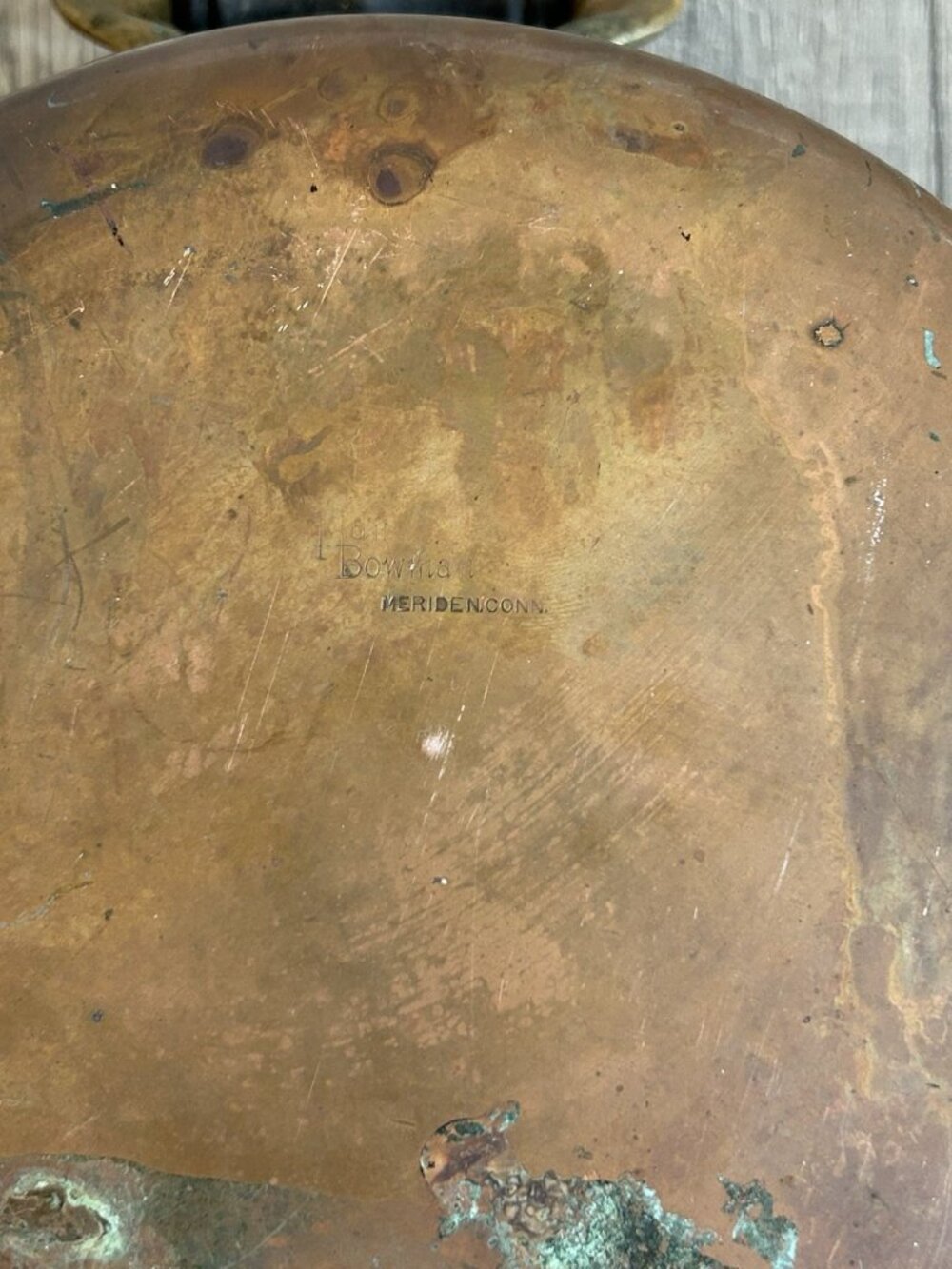 Vintage Manning Bowman Copper Pan Lid Handles Rustic Patina AS IS Cottagecore - Picture 4 of 16